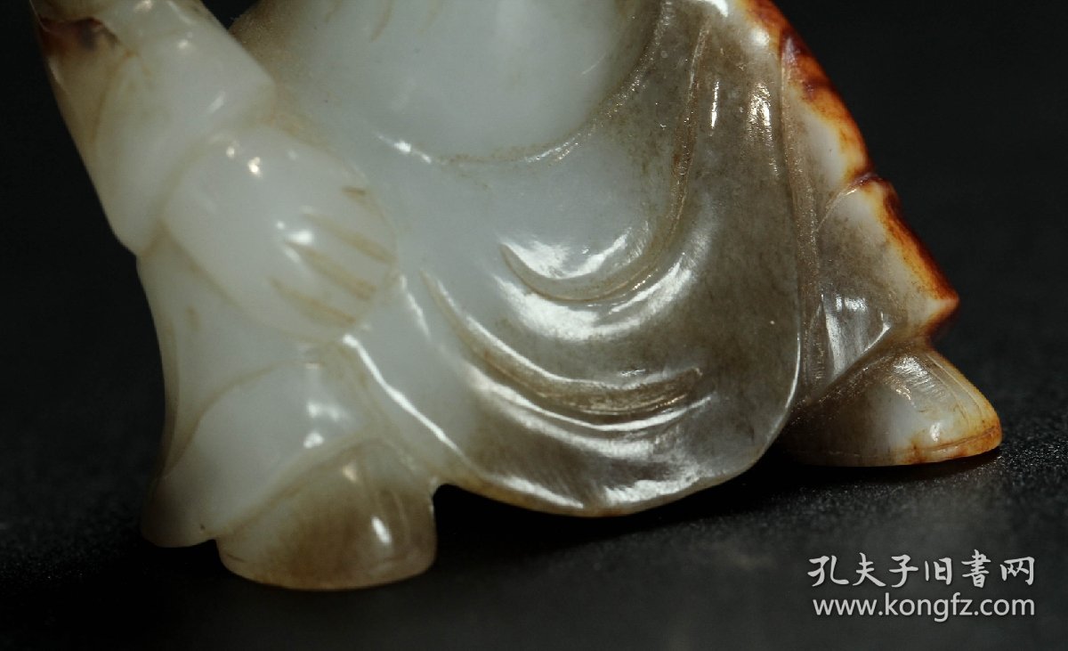 和田玉胡人把件重量：72克高6.3厘米、宽4厘米、厚3厘米