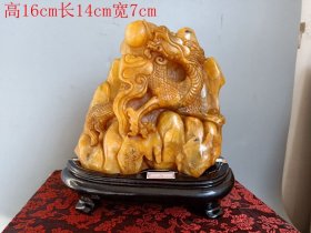 清代老田黄石龙摆件