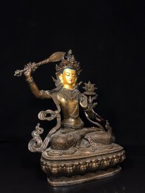 铜画脸文殊菩萨佛像