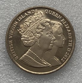 2012年英属维尔京群岛威廉王子-剑桥公爵 克朗型纪念币 铜镍 38mm