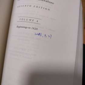 The Norton Anthology of American Literature: Beginning to 1820 Vol. A 诺顿英国文学选集系列