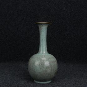 宋汝窑天青釉纸槌瓶 长颈瓶  高29厘米 直径14厘米