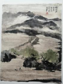 刘牧傳洵弟子杜杰早期作品《梅柳渡江春》（保真）