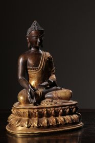 清铜鎏金释迦摩尼坐像