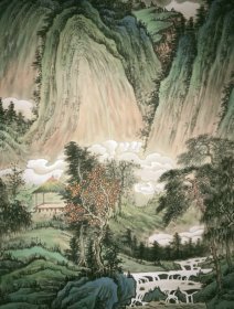 肖梦玲老师精品纯手绘仿古六尺山水