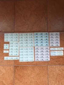 1992年上海市居民定量粮票、有几张油券、共计100张合售