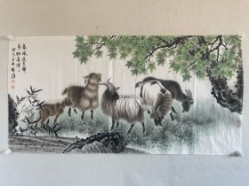 方楚雄，群羊图，尺寸136×68cm，清库存，一口价1000元。不接受议价。