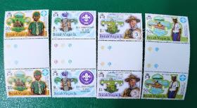 维尔京邮票1982年童子军 4全新 过桥双联