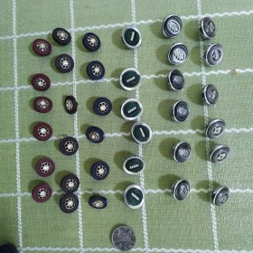 纽扣，金属镶嵌6种色，36个