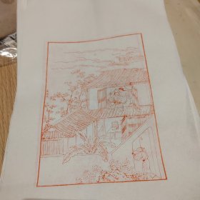 金瓶梅红色雕版木版年画一批28张，武大郎西门庆李瓶儿，内容丰富人物表情神态丰富