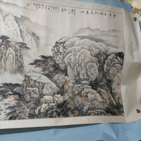 陈炳灿画 超大幅山水画（福州市政协书画院）尺寸约215cm × 105 cm