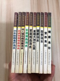 家庭保健食谱系列（10本合售）：健康食补、营养食经、四季汤水、健康汤水、星期天加什么菜、家庭炖品汤水、去湿清热汤水、老人慢性病保健汤水、血虚体弱保养汤水、中年防病食疗汤水。