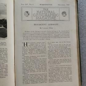 national geographic美国国家地理（1928年   9—12   期16开精装合订本）（八一电影制片厂藏书，外文原版，实物拍图，内带马可波罗游记与德国复兴的相关内容，外品详见图，古旧图书买前详询，售后不退）