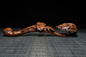 黄杨木精工雕刻节节高，一鸣惊人如意，长20cm宽6cm高4cm重43g