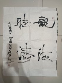 丛荣启书法《观海听涛》尺寸：68.5×53cm.丛荣启，山东威海人。中国书法家协会会员；中国美术家协会会员；国家一级美术师.保真