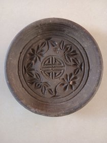 黑陶制面模子 直径15 完整 图六内心花瓣有个沙子是模子胎烧制时带的