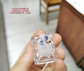 *珍品*终身保真*纯天然全净玻璃体矢车菊色蓝宝石0.6ct双生石18k玫瑰金钻戒*晶体全净，颜色饱和度上佳的矢车菊色蓝宝石，切工精湛火彩绚丽*上身夺目*搭配18k玫瑰金钻石围镶（共计0.14ct）独特典雅的双生石设计上身别致*配国检证书*随缘拍。