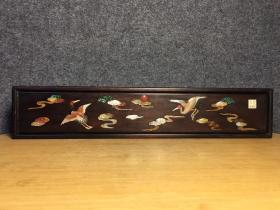 旧藏紫檀百宝镶嵌画盒，长50厘米，宽10厘米，高9厘米，重1270克