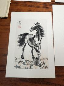 朵云轩木版水印真品《悲鸿画马》8张一套全 ，【带函套，带朵云轩原始发票】