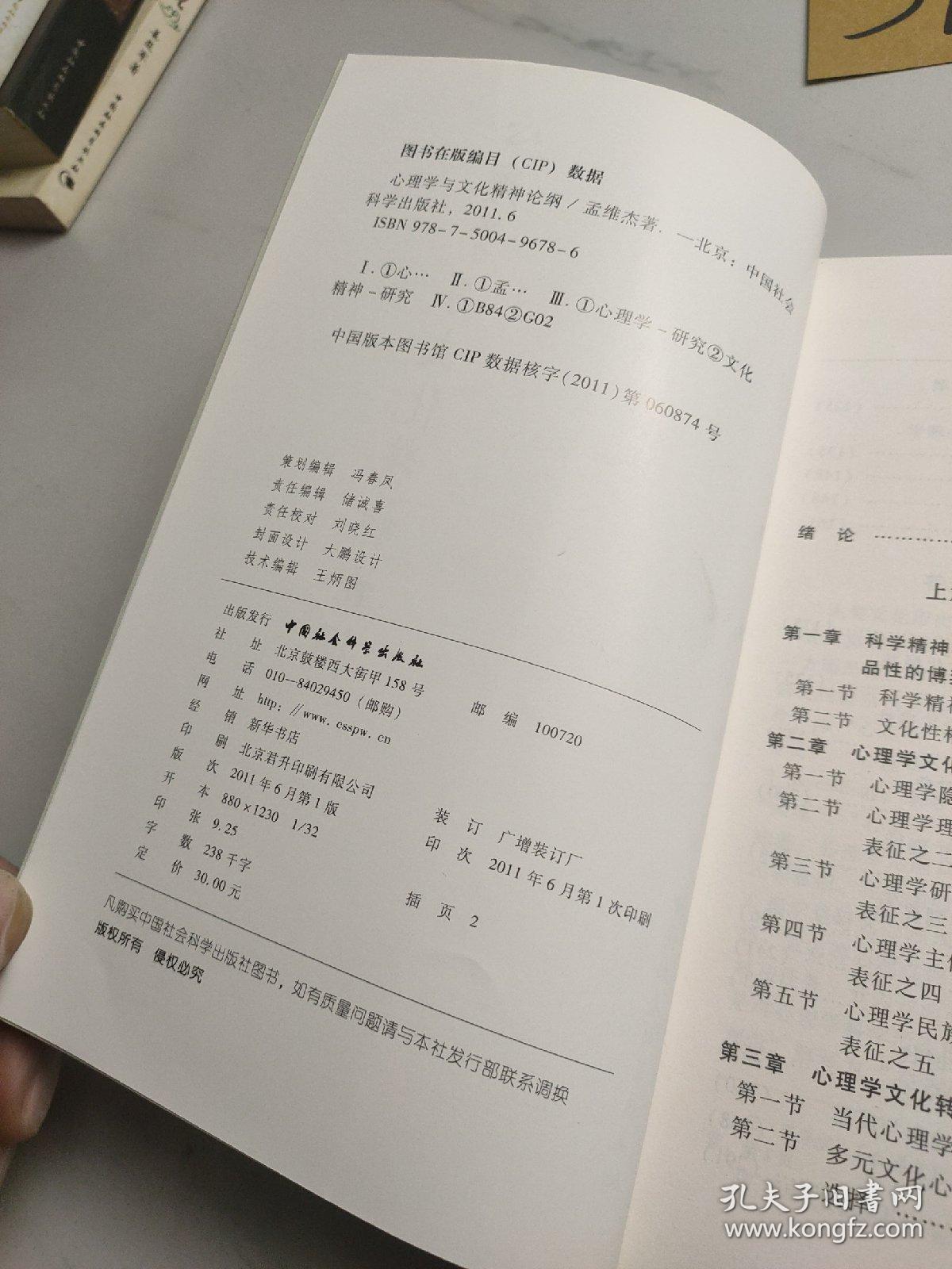 心理学与文化精神论纲