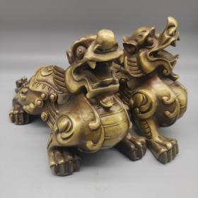 铜貔貅招财辟邪镇宅摆件，品相如图