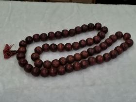 大佛珠串（56颗木质大珠子，珠子尺寸：约2.9厘米，珠串长约82厘米，珠串重0.43公斤）