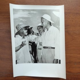 1958年9月，刘少奇在河北成安县同棉农交谈，右二河北省委书记林铁
