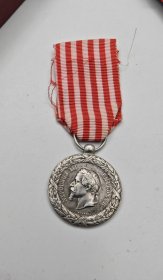 法国1859拿破仑三世远征意大利战役奖章 银质，带银标