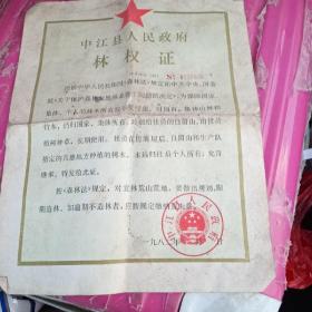 中江县人民政府 林权证降为40元降为10元
