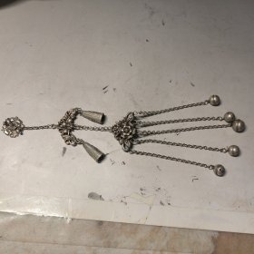 古玩旧藏银器挂件一串