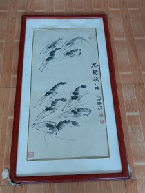 拆迁收到著名画家手绘《九龙戏水》一幅画工一流，品相如图，尺寸如图！民俗怀旧庄园会馆饭店收藏展览佳品！