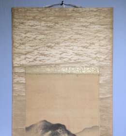 日本名家绘画：尾竹竹坡《观溪图》（保真）