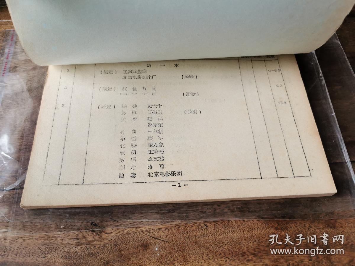 珍稀新中国电影史料文献一《红色背篓》完成台本 北京电影制片厂1965年12月