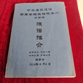 中华唐氏通谱:湖南卷 排版样稿表一第四编旗谱推公