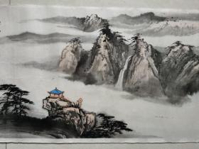 著名画家张雄《黄山松云》，张雄于1969年，现为甘肃省美术家协会会员，中国教育电视台《水墨丹青》&《名家讲堂》栏目组签约艺术家，水墨丹青书画院会员。