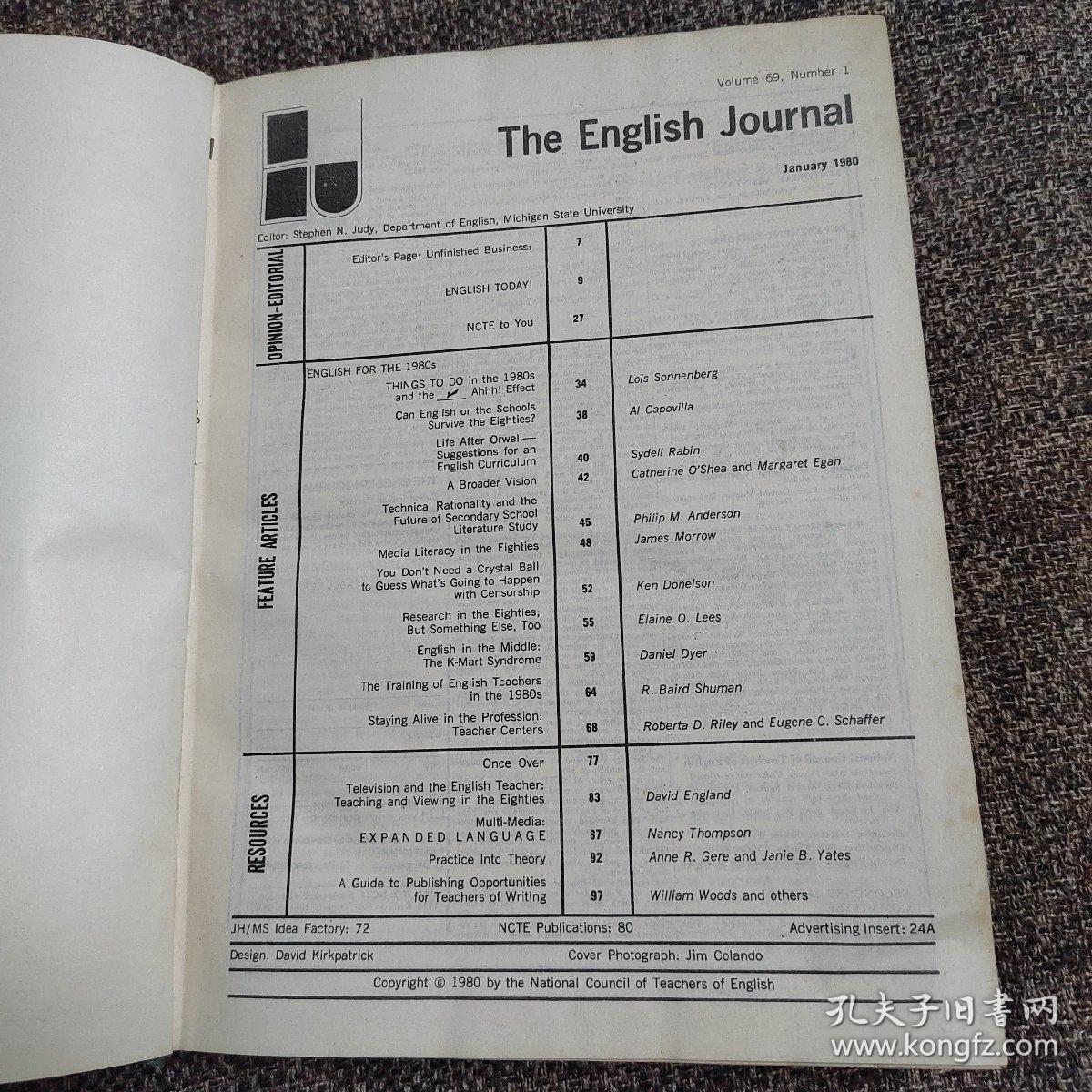 ENGLISH JOURNAL VOL.69 NOS.1-9 1980