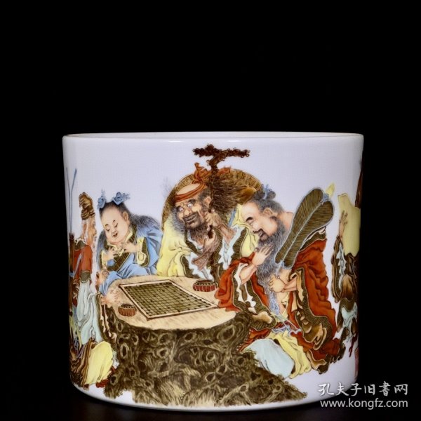 清乾隆珐琅彩八仙人物纹笔筒 18/22厘米