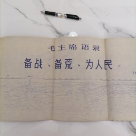 1970年带毛主席语录最高指示的大图纸（42cm×227cm）【备战、备荒、为人民。毛泽东】