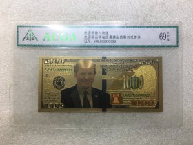 80-ACGA评级69EPQ美国领袖人物像金箔观赏券-5526