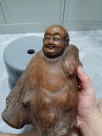 老木根雕笑佛，很重