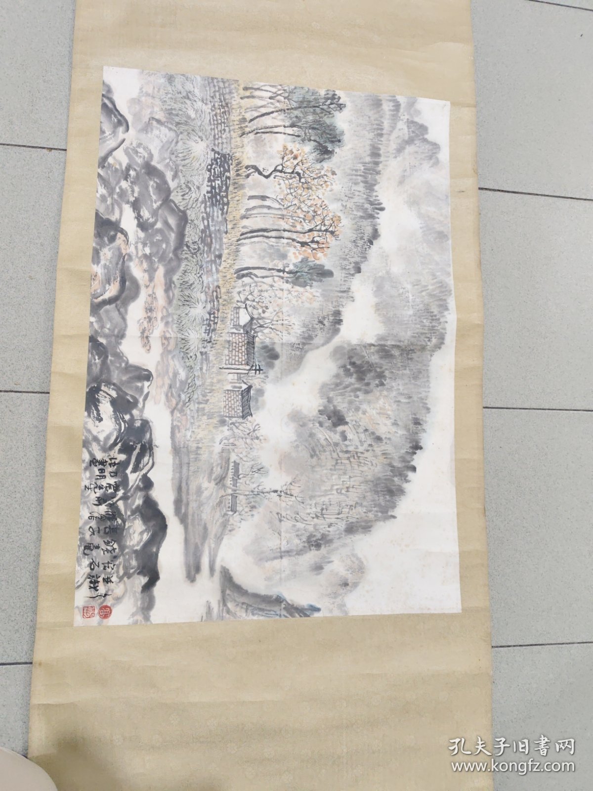 国画山水作品一副