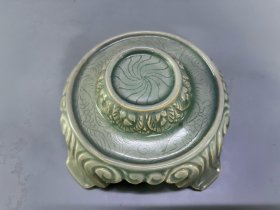 宋高丽青瓷茶盏高13厘米杯高6厘米直径8.2厘米