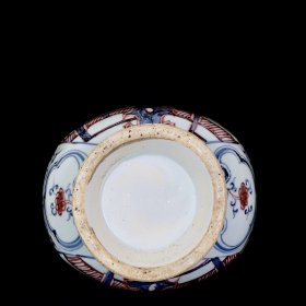 明洪武青花釉里红芭蕉象耳瓶 35/20厘米