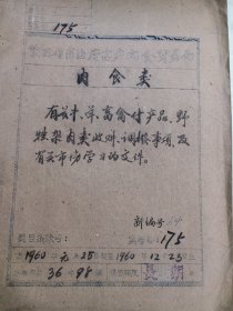 1960年 ……肉食贸易局通知资料