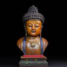 旧藏 大清咸丰年制寿山石佛首摆件 净长15厘米 宽9厘米 高24.5厘米 净重3385克