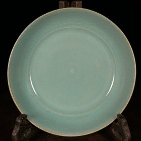宋汝窑卷足洗，高3.5直径14cm，