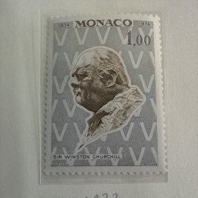 Monaco125摩纳哥邮票1974年 名人人物 丘吉尔1874-1965，英国政治家；奥斯卡·内蒙的雕塑半身像 新 1全 外国邮票雕刻版