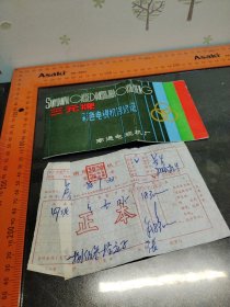南通电视机厂 三元牌保修证和发票1988