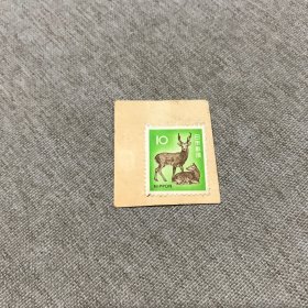 日邮·日本邮票风景戳剪片 ·樱花目录编号437 1972年 第三次新动植物国宝普通邮票10元面值梅花鹿 加盖“向岛”昭和50年7月21日风景戳一枚