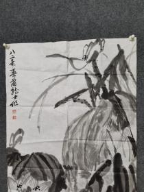 安徽已故著名画家，肖龙士花鸟画作品一副